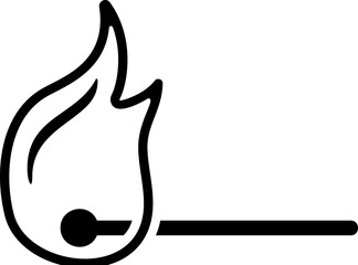 Poster - match, fire icon. Simple glyph vector of universal set icons for UI and UX, website or mobile application on white background