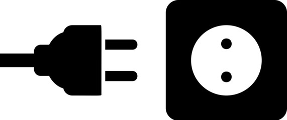 Poster - electrical plug icon. Simple glyph vector of universal set icons for UI and UX, website or mobile application on white background