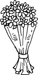 Poster - Bouquet of flowers sketch vector illustration on white background