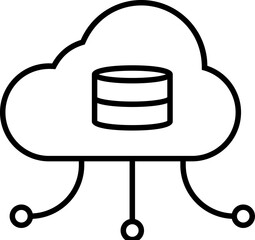Fototapete - cloud, data, network icon. Simple outline vector of Web Design Development set icons for UI and UX, website or mobile application on white background