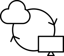 Fototapete - cloud, communication icon. Simple outline vector of Web Design Development set icons for UI and UX, website or mobile application on white background