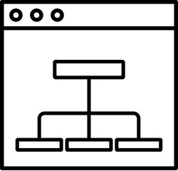 Poster - flowchart, mapping icon. Simple outline vector of Web Design Development set icons for UI and UX, website or mobile application on white background