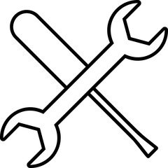 Poster - fix, maintenance icon. Simple outline vector of Web Design Development set icons for UI and UX, website or mobile application on white background