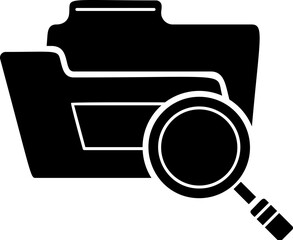 Poster - Search Folder icon. Simple glyph, flat vector of Web icons for UI and UX, website or mobile application on white background