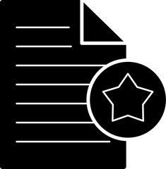 Poster - favorite document with starin icon. Simple glyph, flat vector of Web icons for UI and UX, website or mobile application on white background