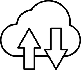 Fototapete - arrow, cloud icon. Simple outline vector of Web Design Development set icons for UI and UX, website or mobile application on white background