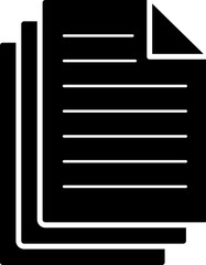 Poster - three file document icon. Simple glyph, flat vector of Web icons for UI and UX, website or mobile application on white background