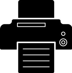 Poster - fax or printer with file in style icon. Simple glyph, flat vector of Web icons for UI and UX, website or mobile application on white background