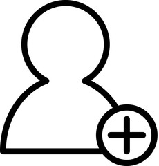 Poster - add new user icon. Simple thin line, outline vector of Web icons for UI and UX, website or mobile application on white background