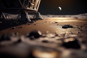 Poster - Lunar Vehicle On Moving In Space Generative AI