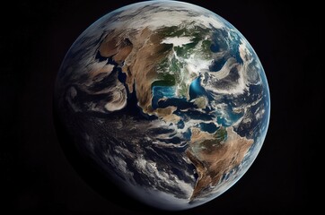 Wall Mural - View Of Earth Globe From Space Generative AI