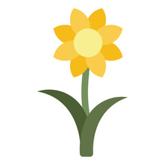 Wall Mural - daffodil flower flat icon