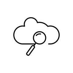 Fototapete - Cloud search icon. Linear isolated vector.