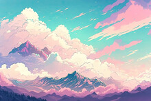 Landscape With Mountains And Clouds
