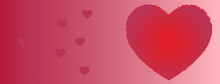 Frayed Heart On Background In Viva Magenta, Pantone Color Of The Year. Ragged Heart Symbol In Pink And Red. 