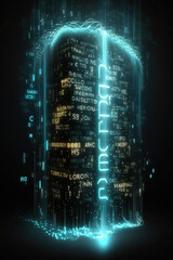 Background of binary code symbols showing programming codes. Generative AI