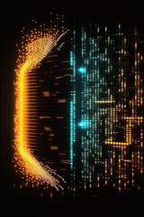 Background of binary code symbols showing programming codes. Generative AI