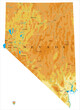 Nevada highly detailed physical map