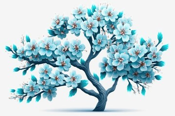 Poster - sakura, or cherry, blossoms against a white background. generative ai