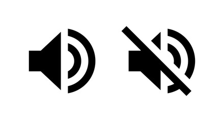 Poster - Speaker and mute volume icon vector in trendy style
