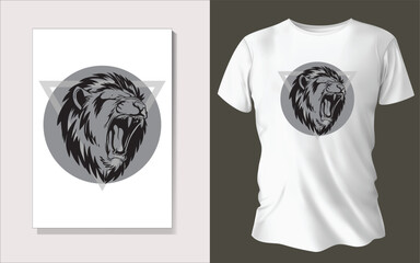 Sticker - Black and white tee shirt design animal face