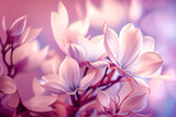 Fototapeta Kwiaty - background with flowers,purple crocus flower,pink and white flower