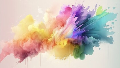 Wall Mural - abstract watercolor explosion, vibrant colour background wallpaper created with generative ai technology