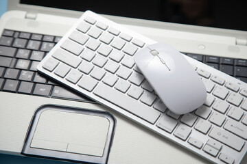 Sticker - Computer keyboard and mouse. Internet. Technology. Business