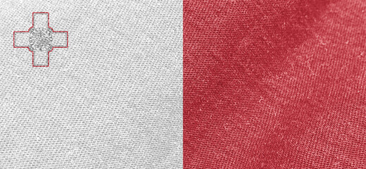 Wall Mural - malta fabric flag cotton material wide flags wallpaper colored malta flag background