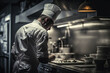 © Supermelon - Generative AI Illustration of a cook or chef working in a restaurant kitchen