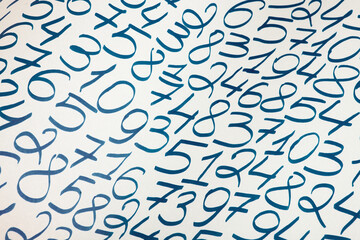 Poster - Background of numbers. from zero to nine. Finance data concept. Mathematic. Seamless pattern with numbers. financial crisis concept. Business success.