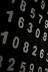 Poster - Background of numbers. from zero to nine. Finance data concept. Mathematic. Seamless pattern with numbers. financial crisis concept. Business success.