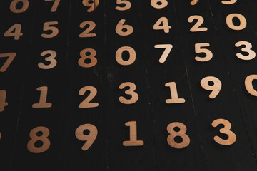 Poster - digital background with numbers. texture of random numbers figures. economic collapse or default con