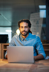 Fototapete - Always be confident in your abilities. Portrait of a young designer working late in an office.