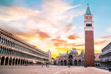 Fototapeta Do pokoju - Breathtaking view of the Piazza San Marco square with Basilica of Saint Mark in Venice, Italy. Amazing places. Popular tourist atraction.