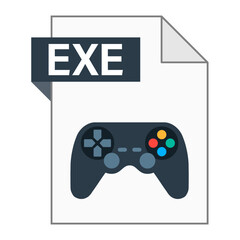 Fototapete - Modern flat design of EXE file icon for web