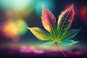 Aufkleber - leaf on black