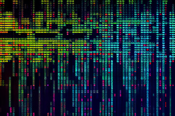 Poster - Digital binary data on computer screen