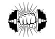 sporty hand with dumbbell