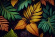 canvas print picture - Floraler Hintergrund mit herbstlichen Blättern. Illustration zum Herbst für Banner.