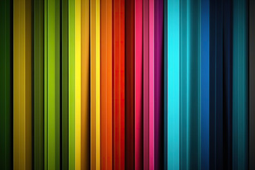 Wall Mural - Colorful background with vertical rainbow colored stripes created with generative AI technology