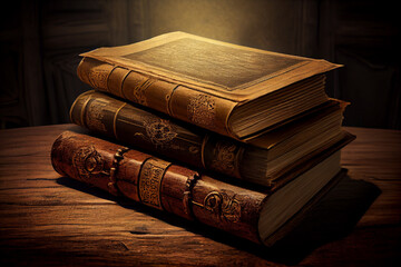 Poster - Ancient books historical background. Retro style

