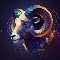 Poster - Beautiful abstract Aries magical zodiac sign, astrology, concept, contemporary colors and mood social background