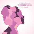 Womens day Greeting with text 8th March International women's day