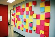 With Colorful Post It Notes Covering The Walls Of The Idea Box Room At The Oak Park Public Library On October 25, 2013 In Oak Park, Illinois. Generative AI