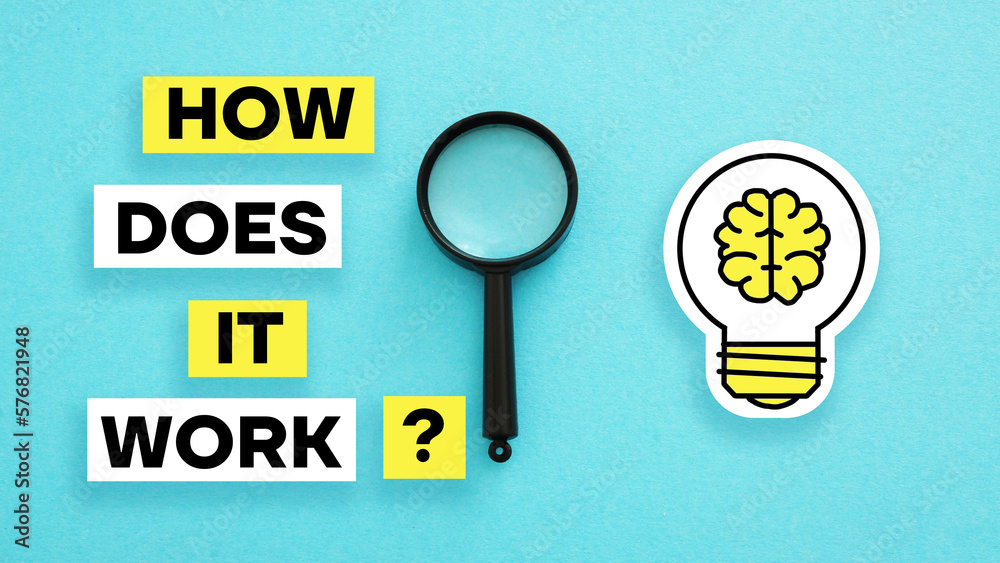 How Does It Work is shown using the text Stock Photo | Adobe Stock