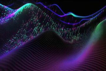 Canvas Print - Abstract hologram depicting data flow and information waves