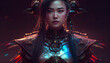 © neirfy - oriental cyberpunk female warrior, fictional character, AI based illustration