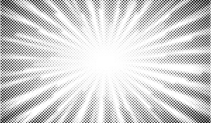 Wall Mural - Comics background. Abstract lines backdrop. Shading sunrays. Design frames for title book. Texture explosive polka. Beam action. Pattern motion flash. Rectangle fast boom zoom. Vector illustration