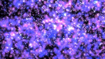 Wall Mural - vibrant background with blurred purple particles and shiny stars moving up diagonally at 60fps